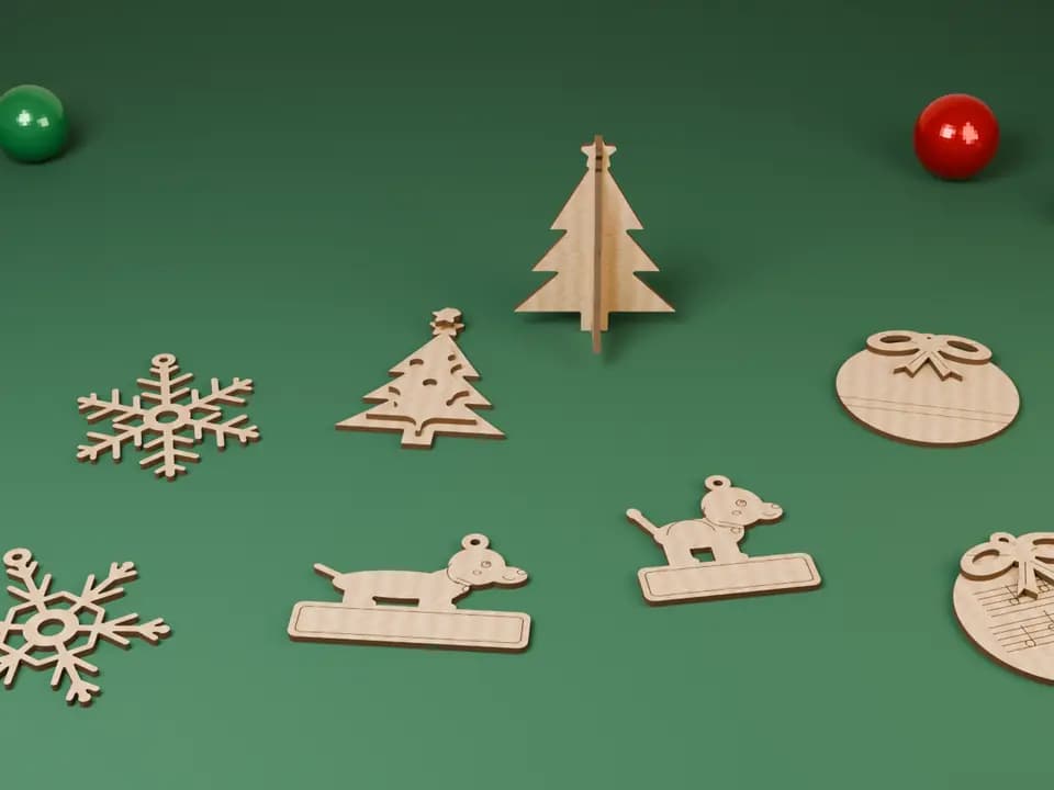 Bộ 6 ornament Noel treo cây (khắc tên) (ảnh minh họa)